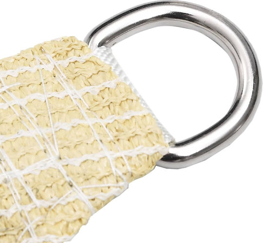 vidaXL Pătrat Umbrela Sail Bej Cu cerc 2.5x2.5m 160gr/m²