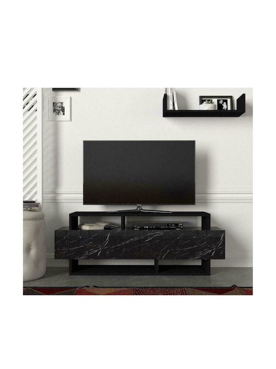 Έπιπλο TV din lemn Sarakino Negru M120xΠ30xΥ44cm