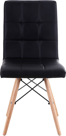 Cupplessus Dining Room Artificial Leather Chair Black 43x55x86cm