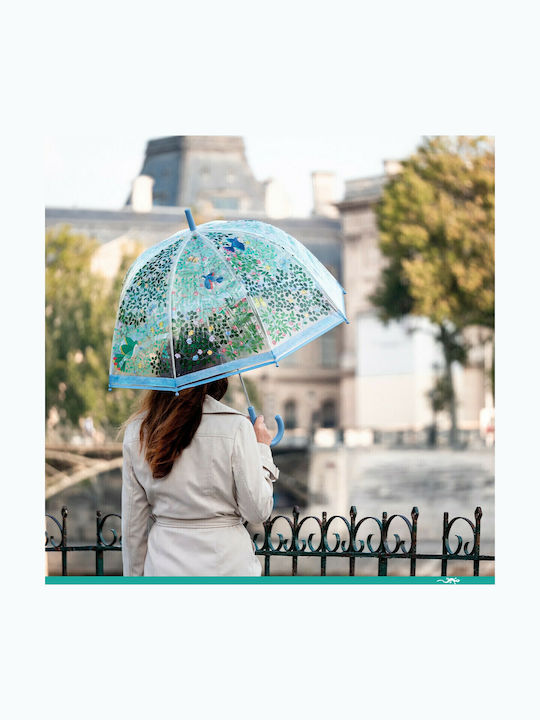 Djeco Kids Curved Handle Umbrella Oiseaux Sauvages with Diameter 79cm Multicolour