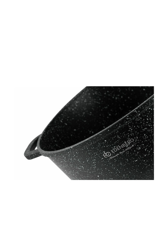Edenberg Pots Set of Aluminum with Stone Coating Black 6pcs