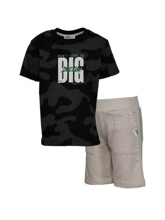 Nek Kids Wear Kinderkleidung Set mit Shorts Sommer 2Stück Schwarz