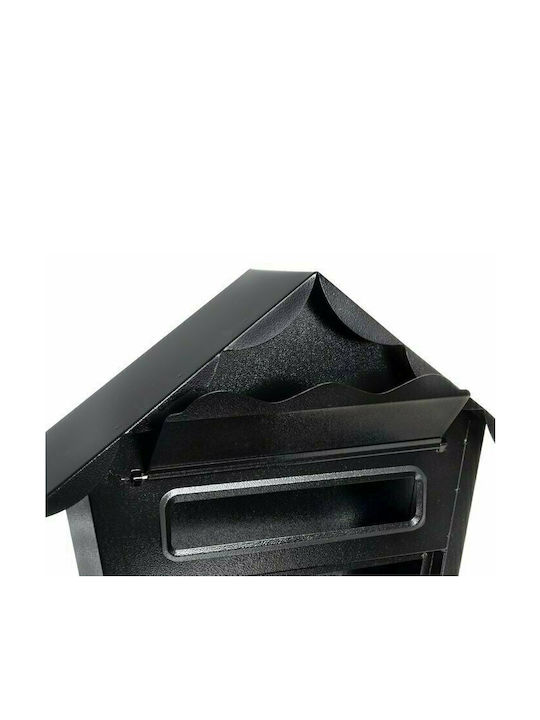 Malatec Outdoor Mailbox Metallic in Black Color 37.5x8.5x38cm