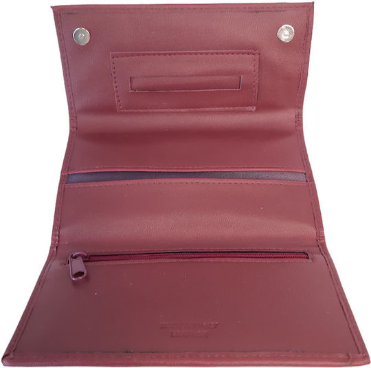 Mario Rossi Tobacco Pouch 3034 With Magnetic Clasp 15.5x8cm Burgundy