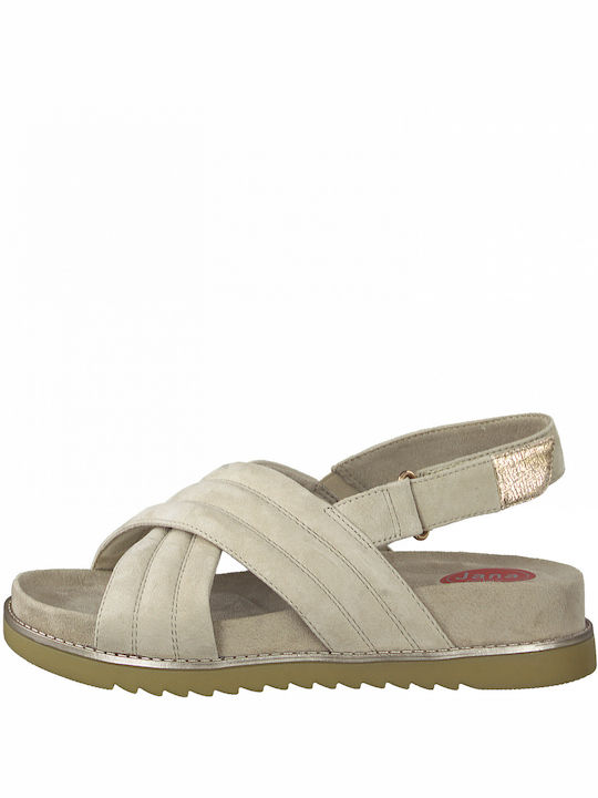 Jana Women's Flat Sandals Sporty in Beige Color