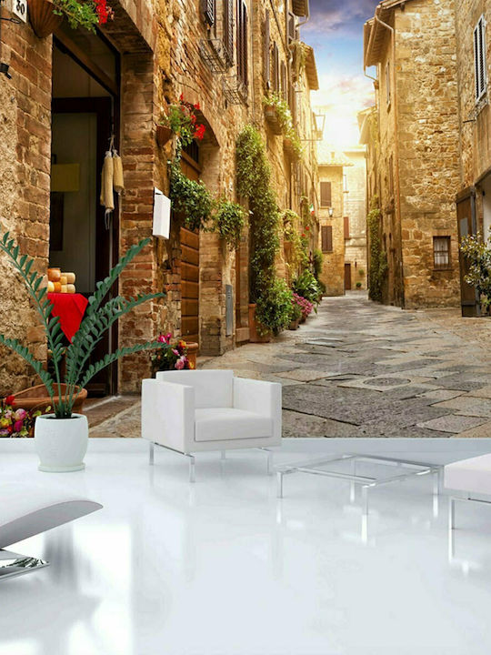 Wall Mural Colourful Street In Tuscany Fabric 300x210cm