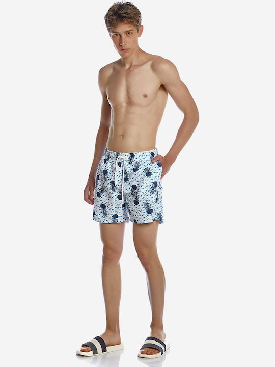 Men's Swimwear Bermuda White with Patterns