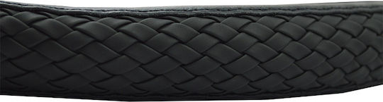 Feral Car Steering Wheel Cover with Diameter 38cm made of Leatherette Black with Black Stitching
