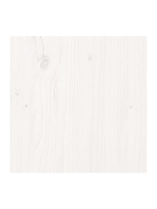 Living Room Display Cabinet Made of Solid Wood White 31.5x34x75cm