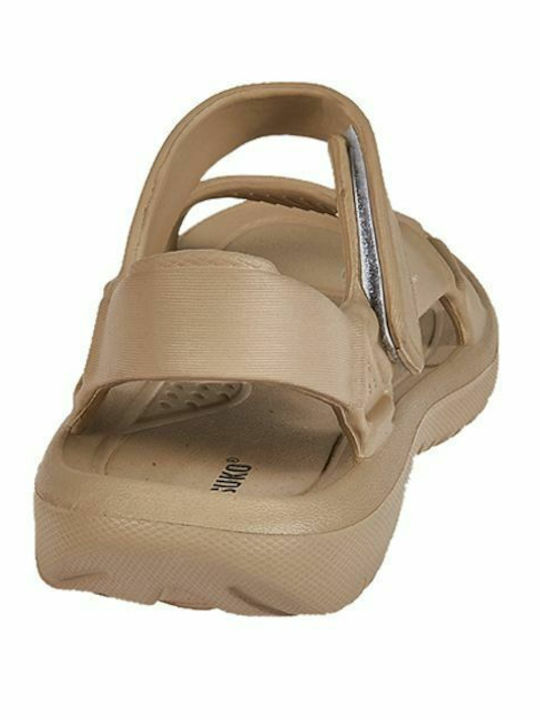 Women's Flat Sandals Sporty in Beige Color