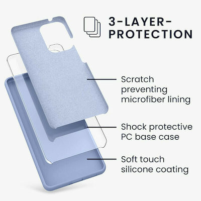 KWmobile Rubberized Coperta din spate Silicon Light Blue (Galaxy A53) 57835.58