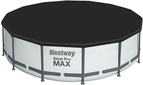Bestway Скръгъл Басейн 19480л с Метална Рамка 427x122см Сив