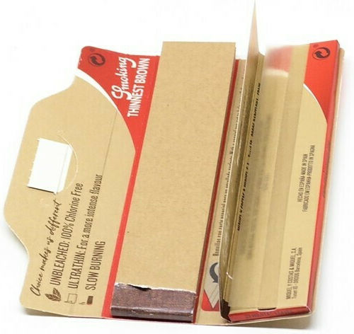 Smoking Brown Zigarettenpapier King-Size Slim mit Kegelspitzen 33 Blätter 1Stück
