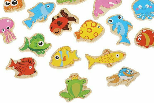Kruzzel Ξύλινο Παιχνίδι Ψαρέματος Magnet Fishing Game (Διάφορα Σχέδια) 1τμχ