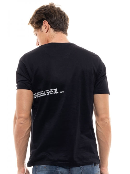 Biston Ανδρικό T-shirt Μαύρο με Στάμπα