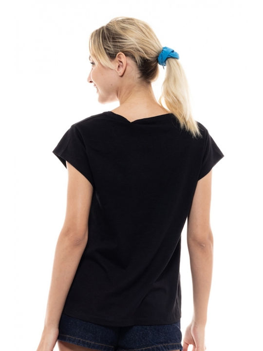 Splendid Women's T-shirt with V Neckline Black