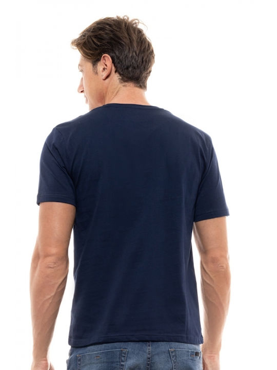 Splendid Ανδρικό T-shirt Navy Μπλε με Στάμπα