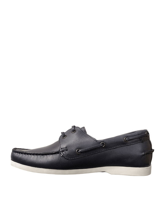 Boat Lace Up Men's Leather Boat Shoes Blue