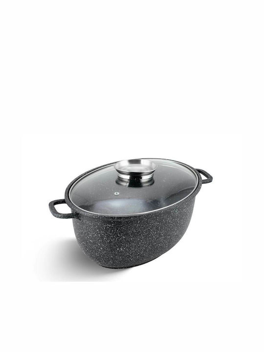 Edenberg Oval Aluminum Dutch Oven with Glass Lid 38cm