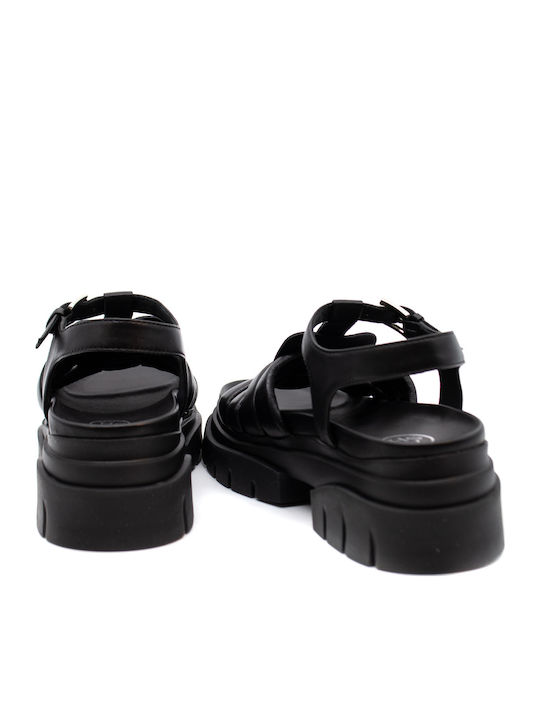 Sirena Combo Leder Sandalen Schwarz