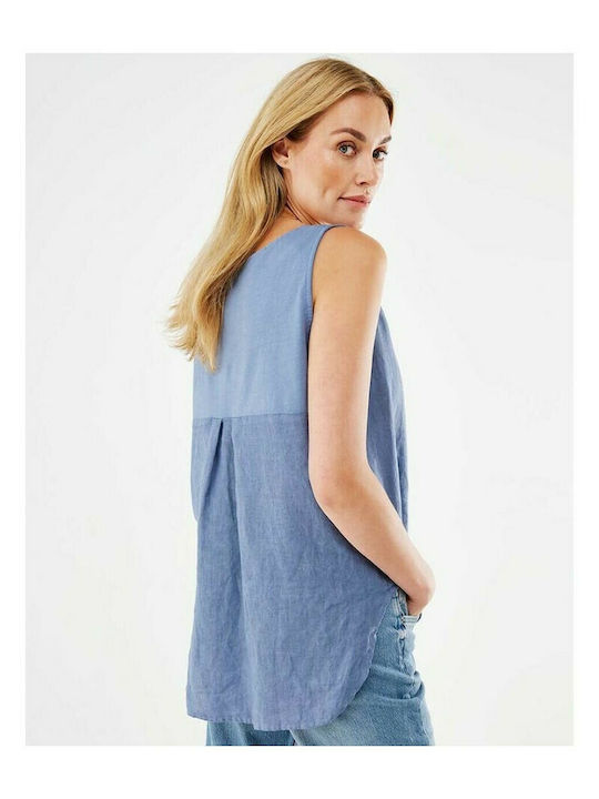 Mexx Women's Summer Blouse Sleeveless Light Blue