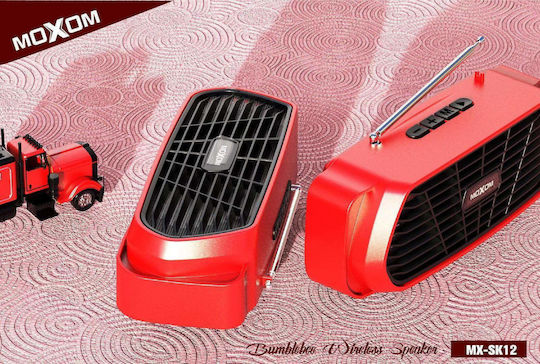 Moxom Ηχείο Bluetooth 10W με Ραδιόφωνο και Διάρκεια Μπαταρίας έως 4 ώρες Κόκκινο MX-SK12