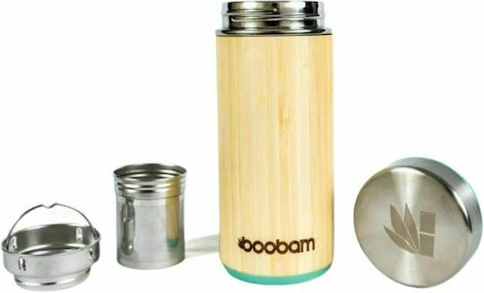 Boobam Tumbler Glass Thermos Stainless Steel BPA Free 280ml Beige