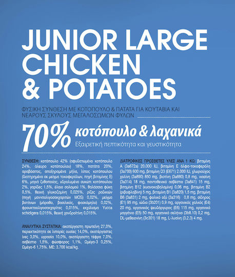 Profine Junior Large 15kg Dry Food for Large Breed Puppies with Chicken and Potatoes
