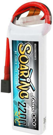 Gens Ace Soaring Battery 7.4V Li-Po for RC Vehicle 2200mAh 30C 2S1P Pack with EC3/XT60/T-plug