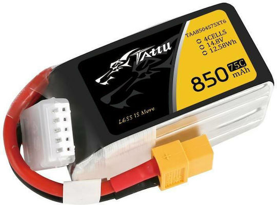 Tattu UAV Classic Μπαταρία Li-Po 14.8V 850mAh 75C 4S XT60 για Τηλεκατευθυνόμενο