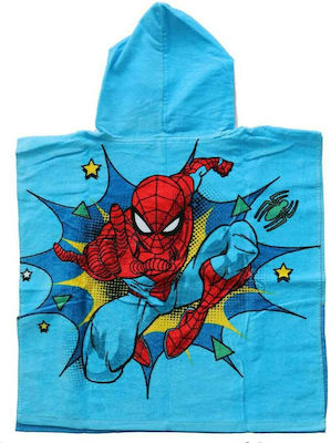 Marvel Poncho de plajă pentru copii Spiderman Albastru deschis 120 x 60cm.