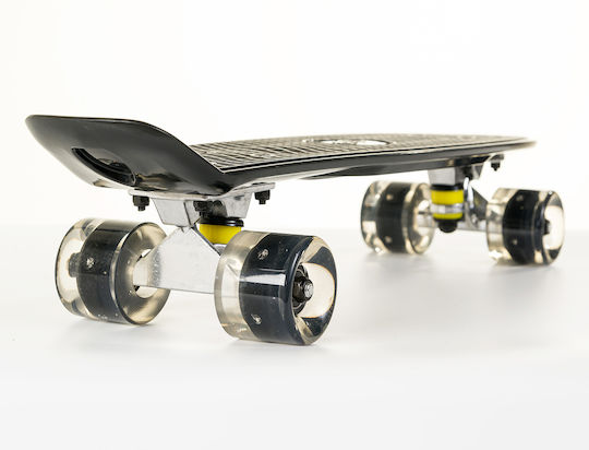 Fish Skateboards Mini Cruiser 6" Complet Placa Penny Negru cu roți LED
