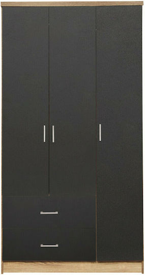 Тройна врата Гардероб CAESAR Sonama With Gray 89x42.5x181см