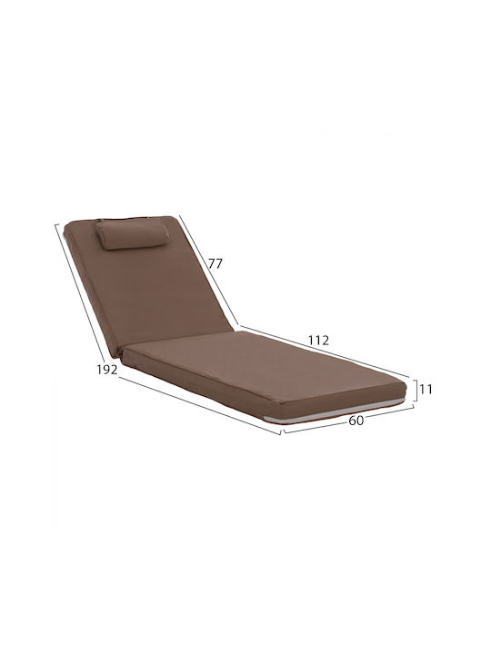 HomeMarkt Sunbed Cushion with Backrest Sifnos Brown 194x70cm