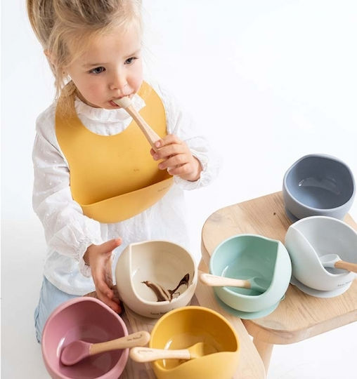 Saro Feeding Set made of Silicone Gray 2pcs for 4+ months