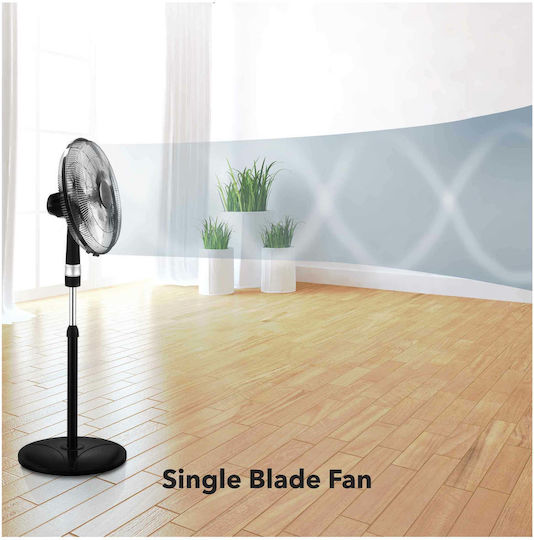 Rohnson Pedestal Fan 28W 40cm Diameter with Remote Control Black