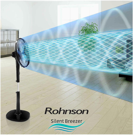 Rohnson Pedestal Fan 28W 40cm Diameter with Remote Control Black