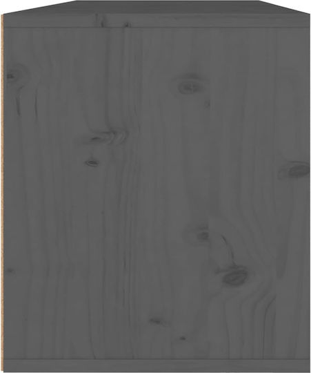 Hängendes Wohnzimmer Nischenschrank aus Massivholz Grau 45x30x35cm