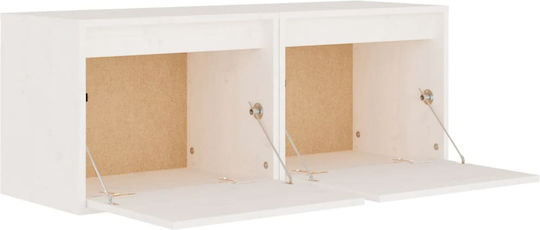 Hängeschrank fürs Wohnzimmer aus Massivholz Weiß 45x30x35 cm