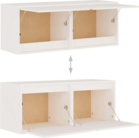 Hängeschrank fürs Wohnzimmer aus Massivholz Weiß 45x30x35 cm