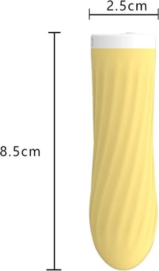 Mini Δονητής Bullet Magnetic Charging Silicone Bullet 8.5cm Yellow