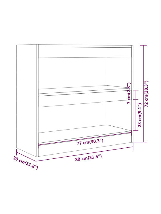 Grey Concrete Bookcase 80x30x72cm