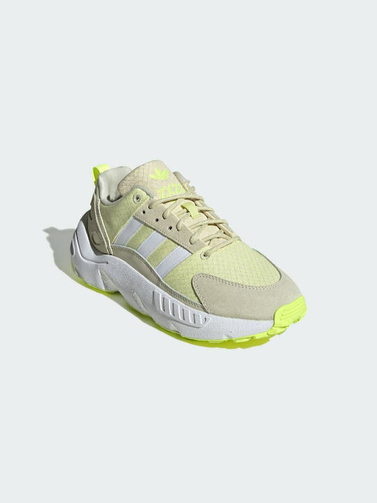 Adidas ZX 22 Boost Γυναικεία Chunky Sneakers Sand / Cloud White / Yellow Tint