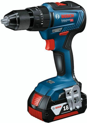 Bosch GSB 18V-55 Κρουστικό Δραπανοκατσάβιδο Μπαταρίας 18V 2x4Ah 82-piece accessories