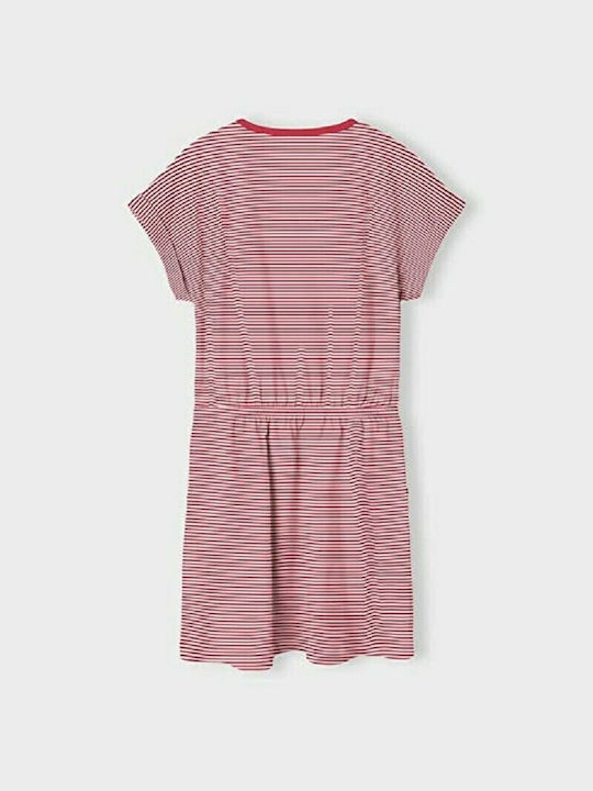 Name It Kids Dress Striped Short Sleeve Red