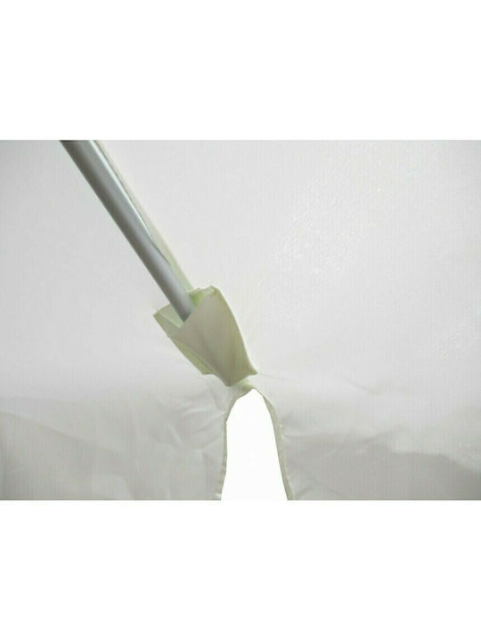 Circular Garden Parasol Metal White Diameter 2.7m