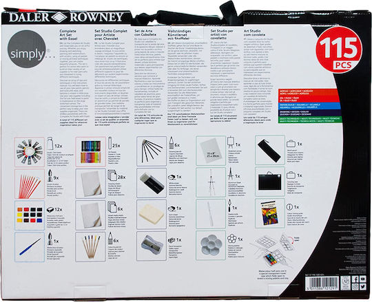 Daler Rowney Complete Art Set Painting Set in Case 58x46cm 115pcs