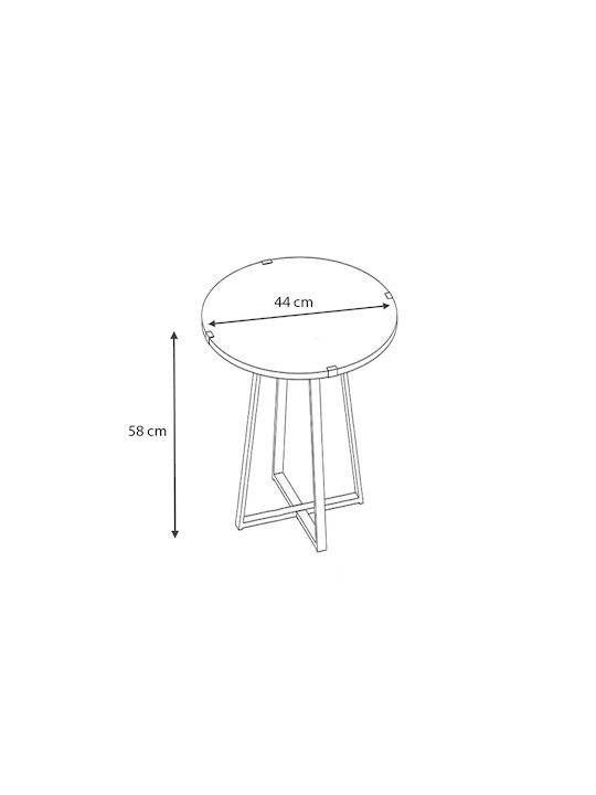 Masă Laterală Rotundă Pedro Din Lemn Negru / Sonoma L44xÎ44xH58cm