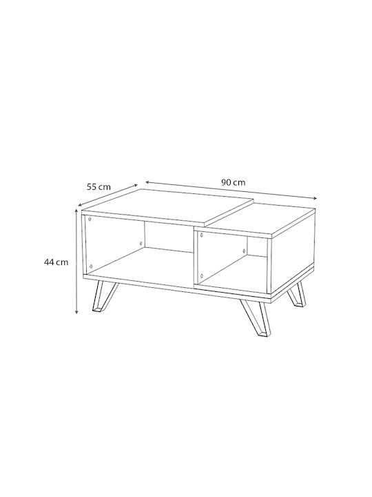 Rectangular Central Coffee Table Don Wooden Sonoma W90xL55xH44cm