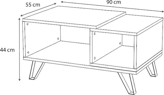 Rectangular Central Coffee Table Don Wooden Sonoma W90xL55xH44cm